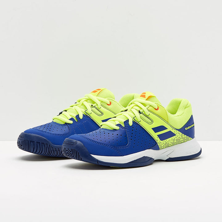 Babolat Pulsion All Court JUNIORS & Ladies Blue Neon Yellow Tennis Shoes