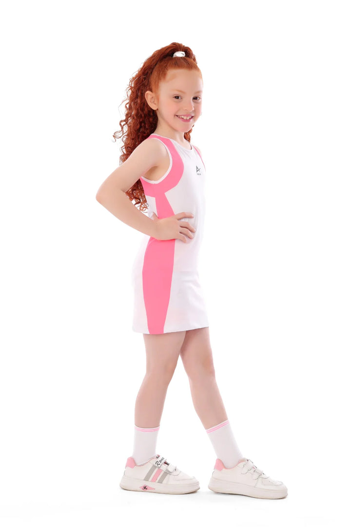 Anja Kids Basic Sport White And Pink Dress WS