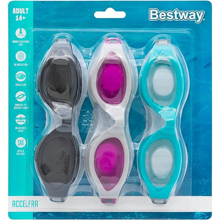 Bestway Accelera 14+ years 3 Pieces PACK Swimming Goggles WS