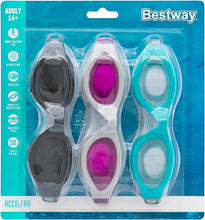 Load image into Gallery viewer, Bestway Accelera 14+ years 3 Pieces PACK Swimming Goggles WS
