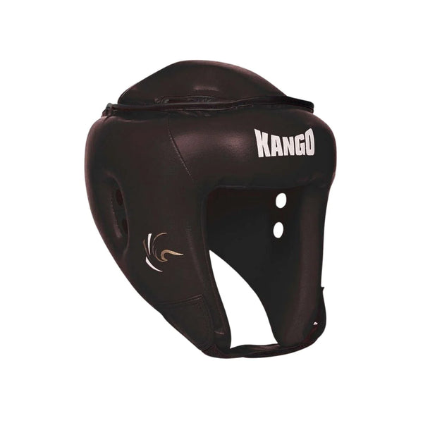 Kango Martial Arts Unisex Adult Black Leather Head Guard WS