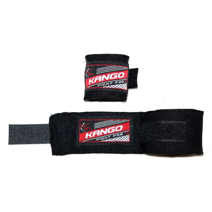 Kango Martial Arts Unisex Adult Black Leather Boxing Gloves + 3 Meters Bandage or Mouth Guard WS