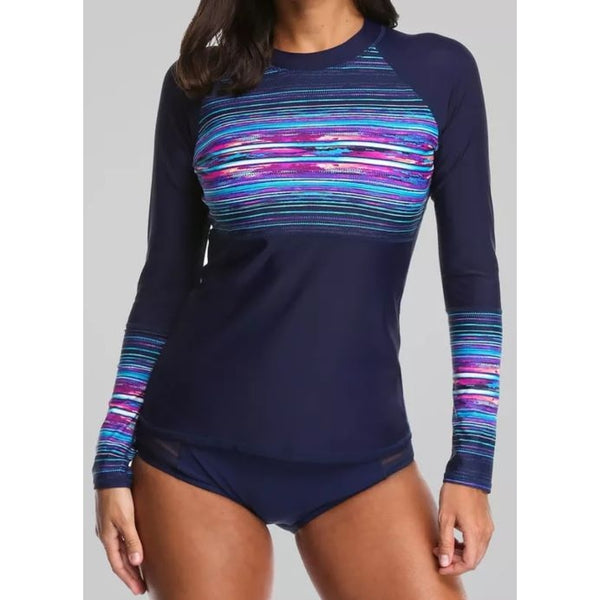 PG Women Long Sleeve Colorful Rash Guard UV Sun Protection for Water Sports WS