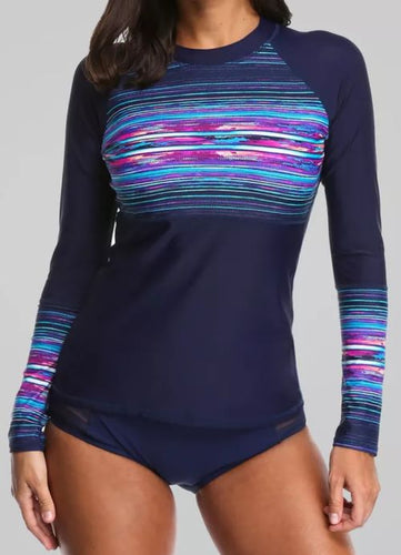 PG Women Long Sleeve Colorful Rash Guard UV Sun Protection for Water Sports WS