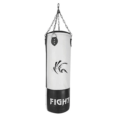 Kango Go Easy Martial Arts Leather 100 CM 30 KG Boxing MMA Black White Punching Bag WS