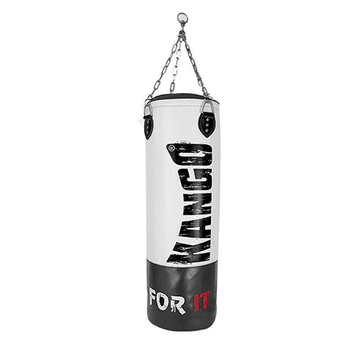 Kango Go Easy Martial Arts Leather 100 CM 30 KG Boxing MMA Black White Punching Bag WS