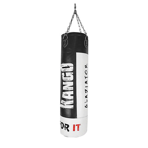 Kango Go Easy Martial Arts 120 CM 40 KG Leather Boxing MMA Black White Punching Bag WS