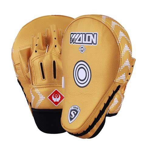 Wolon Martial Arts Adult Gold Leather Training Boxing MMA Mitt 1 piece WS