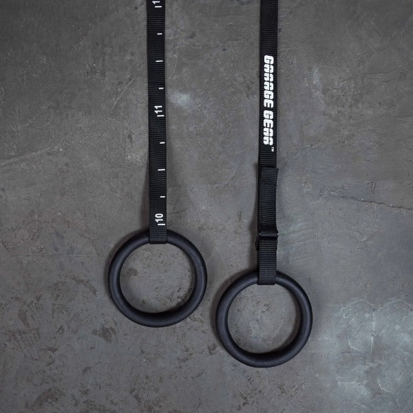 Garage Gear Fitness Gym CrossFit Olympic 2X Steel Rings and Strap Set WS