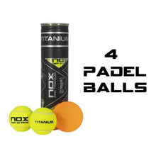 NOX 2022 Pro Titanium FOUR 4 Padel balls Large bottleتحميل الصورة في عارض المعرض 

