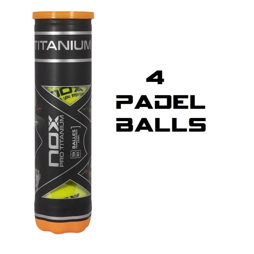NOX 2022 Pro Titanium FOUR 4 Padel balls Large bottle